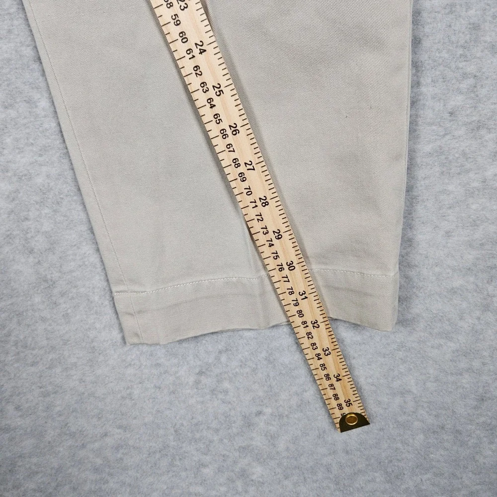 Polo Ralph Lauren (Men's 35x32) Tan Ethan Pant Pleated Chino Trousers Khaki VTG